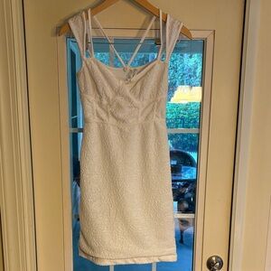 Anthropologie White Textured Dress